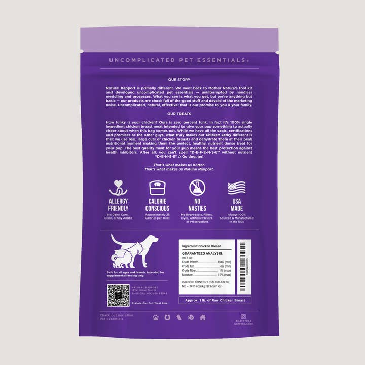 Natural Rapport - Wholesale Pet Treats - Dog - The Only Dehydrated Chicken Jerky Dogs Need