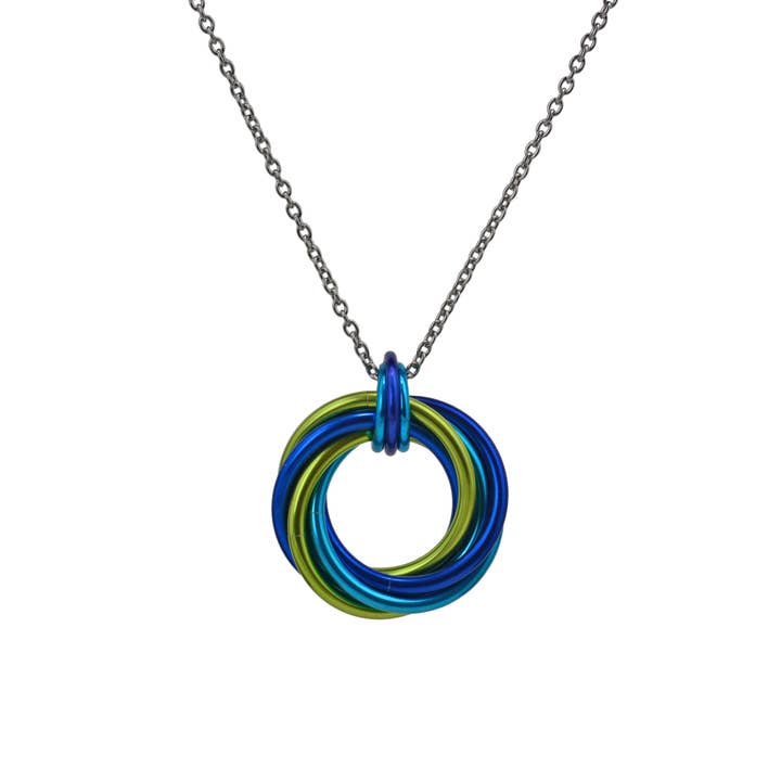 Knotted Metal Large Swirl Pendant - Caribbean for wholesale by Rebeca Mojica Jewelry