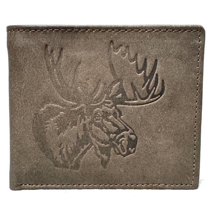 Castanho Carteira masculina em couro de vaca genuíno #4503 para venda a revendedores na Faire