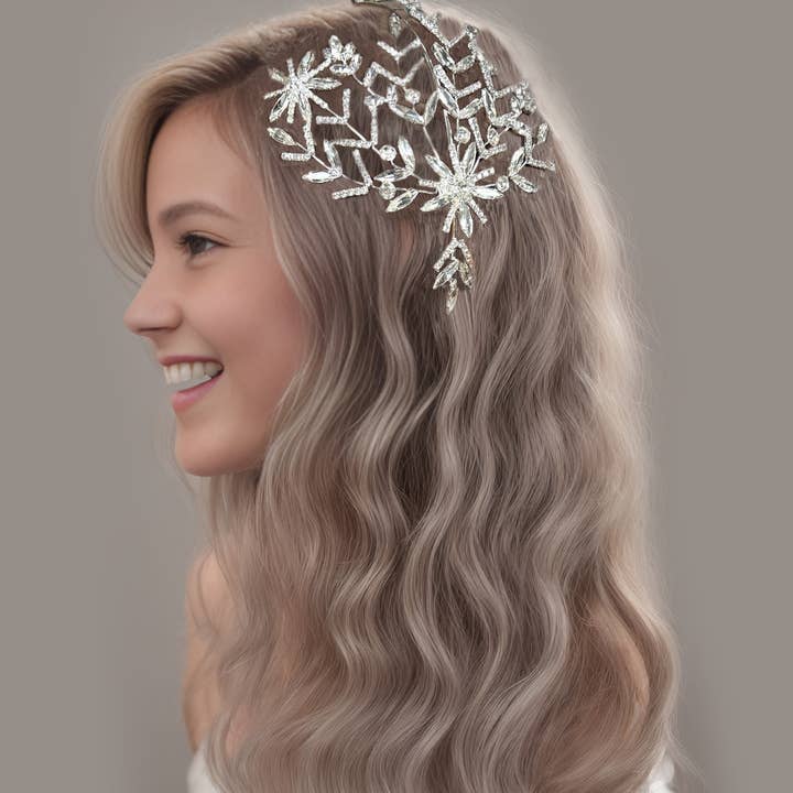 Happy Dream Gifts - Wholesale Fashion Headband - Women's - Crystal Bridal Silver Headband, Crystal Bridal Hairpiece1