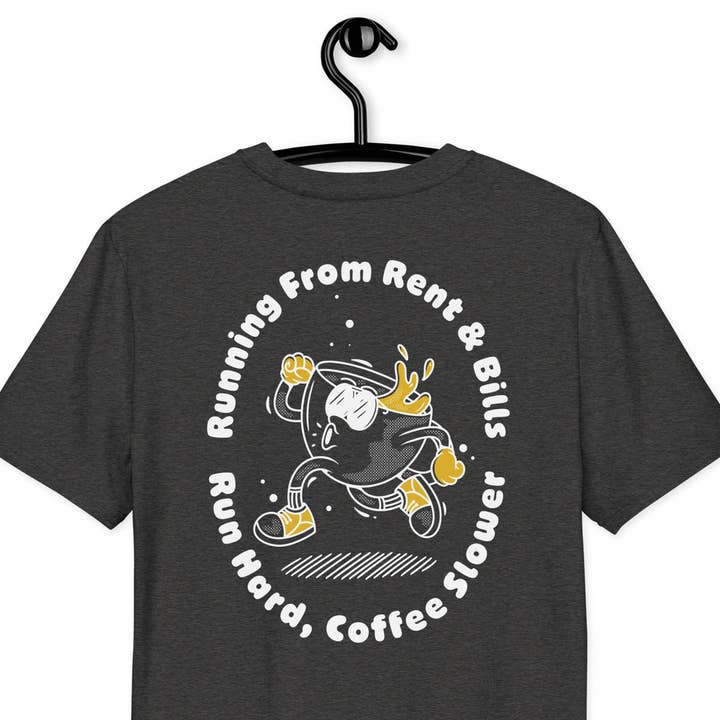 T-shirt brodé en coton biologique GUSTATORY Coffee Over Bills pour la vente par ANCHOR & CREW