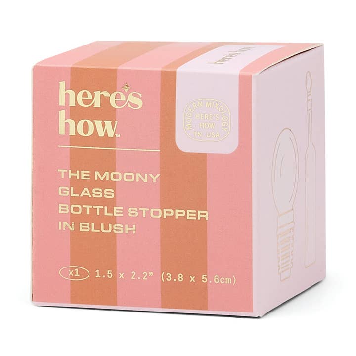 The Moony Glass Bottle Stopper - Blush for wholesale by Designworks Collective