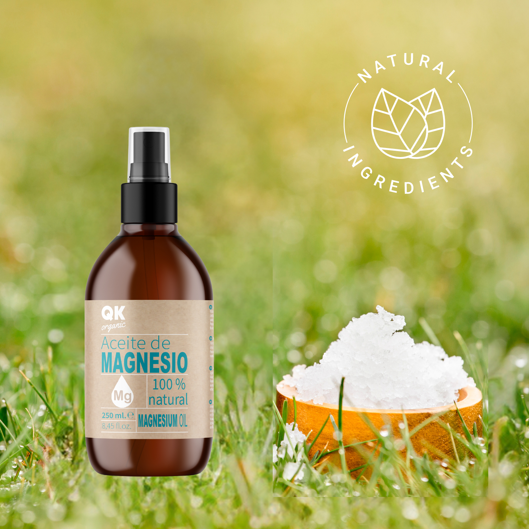 Qknatur - Wholesale Pain Relief Spray/Cream - 100% Pure Magnesium Oil, BIO Certified - 250ml3