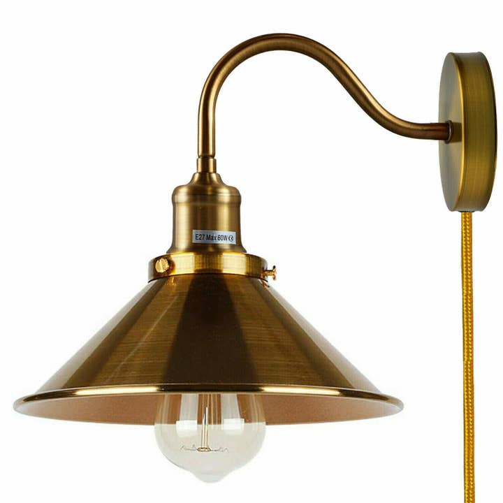 Ledsone – wholesale Accent/desk lamp – Plug in Wall Lighting 2M Cable Dimmer Switch Light Fittings~5303