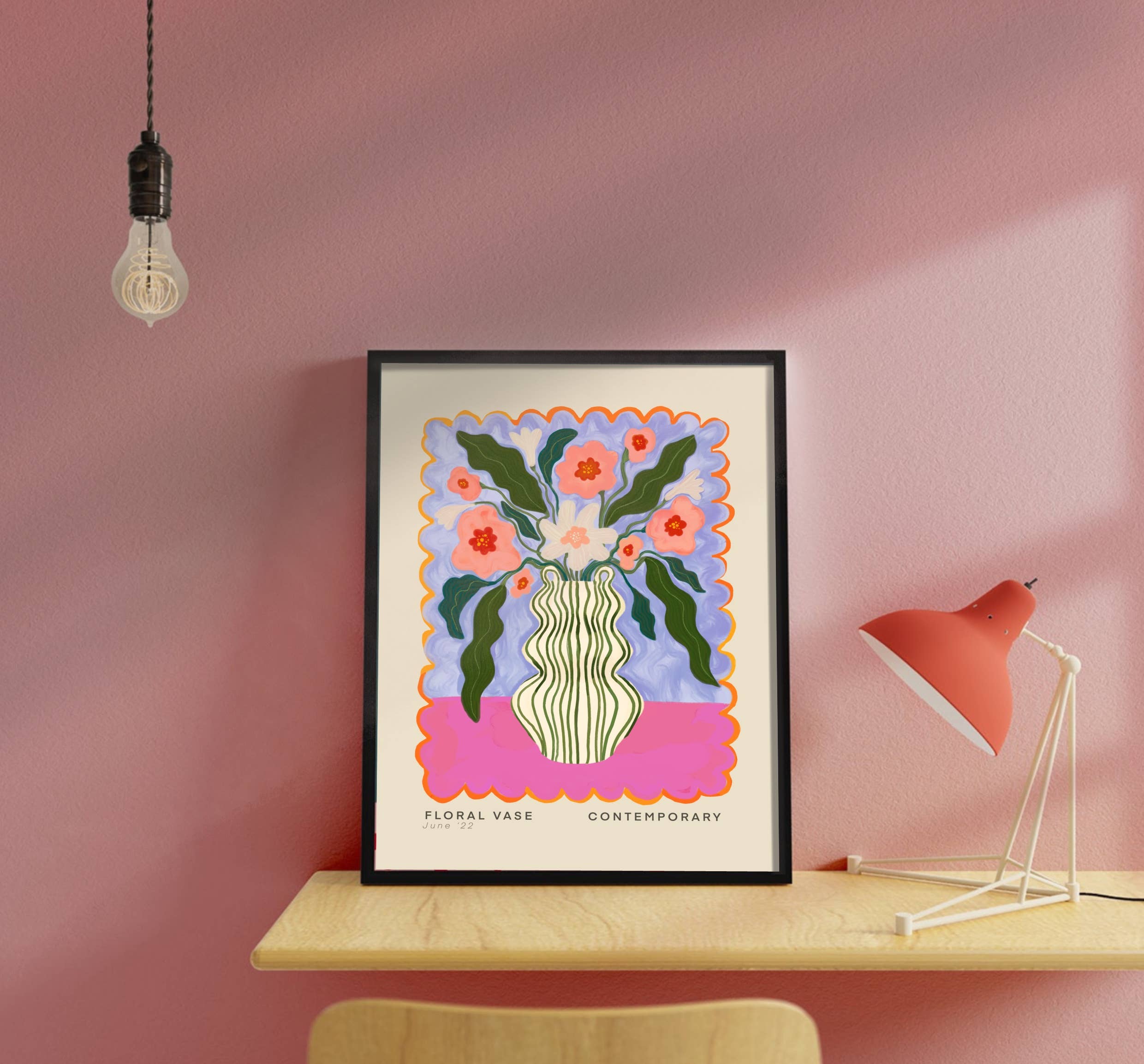 Kate Fox Design - Wholesale Art Print - Vase Art Print, Colourful Art Print, Hand Drawn Art, Quirky7