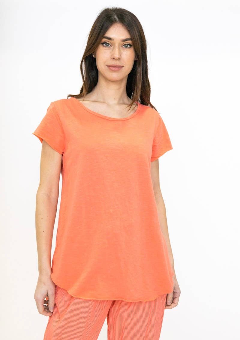 LINEN & COTTON HOUSE – Engroshandel T-shirt – til kvinder – Bomuld t-shirt med rund hals, basis 811728