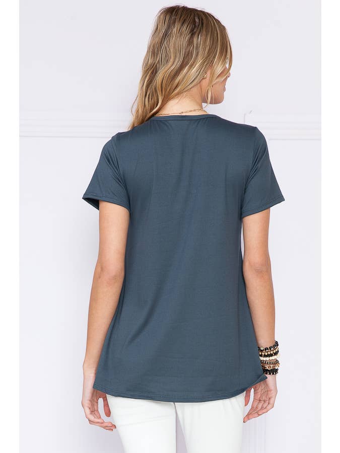 Women's Chest Cross Short Sleeve T-shirt Women's Chest Cross Short Sleeve T-shirt