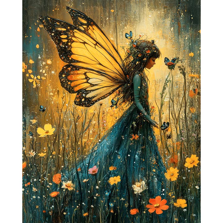 Mowbi - Wholesale Art Print - Floral Fairy - Fairies Wall Art Prints – 8″x10″ Artwork for 11″x14″ Frame