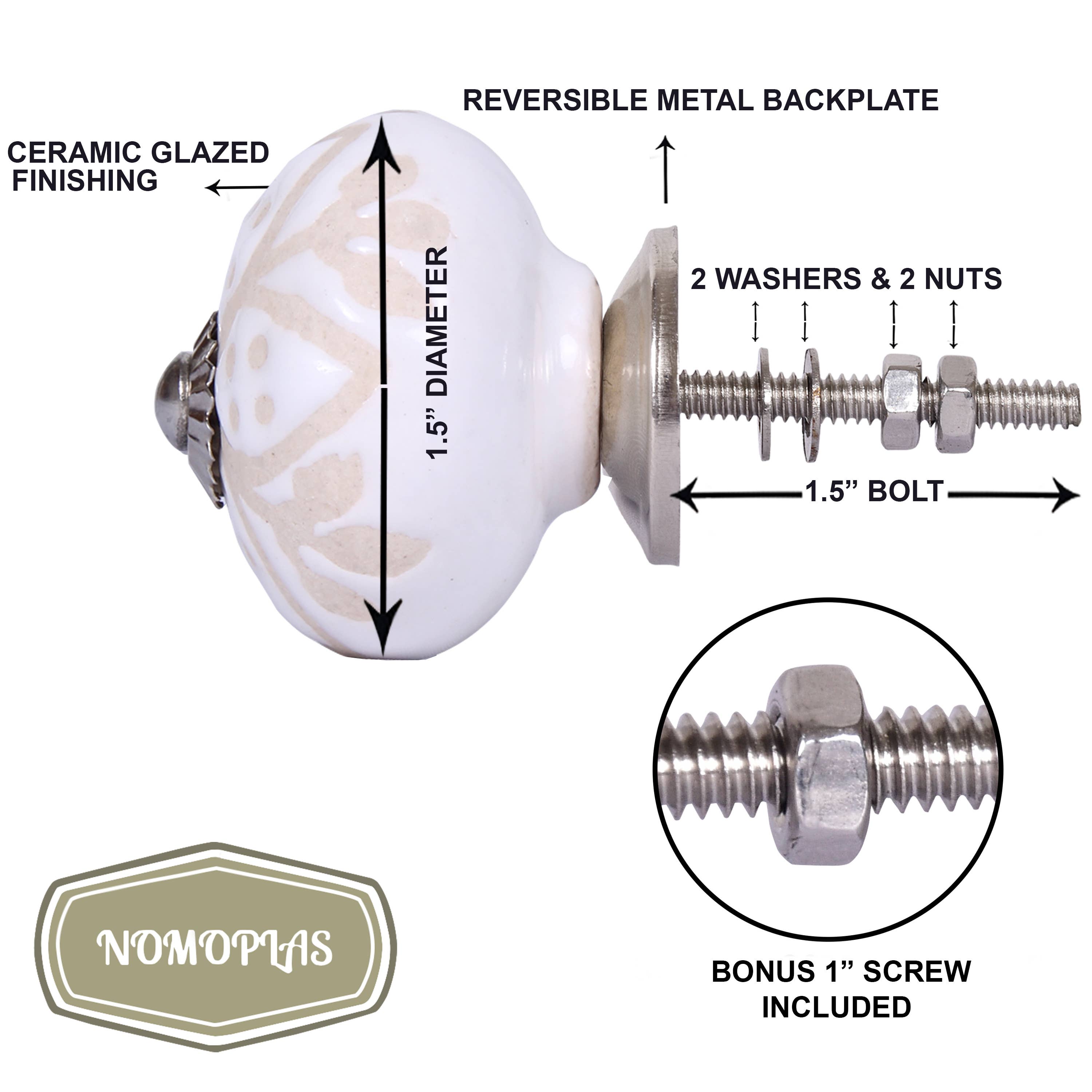 LuxeDesigns Co LLC - Wholesale Knob/Pull - 12 Ceramic Cabinet Knobs Pulls for Kitchen Dresser Bathroom7