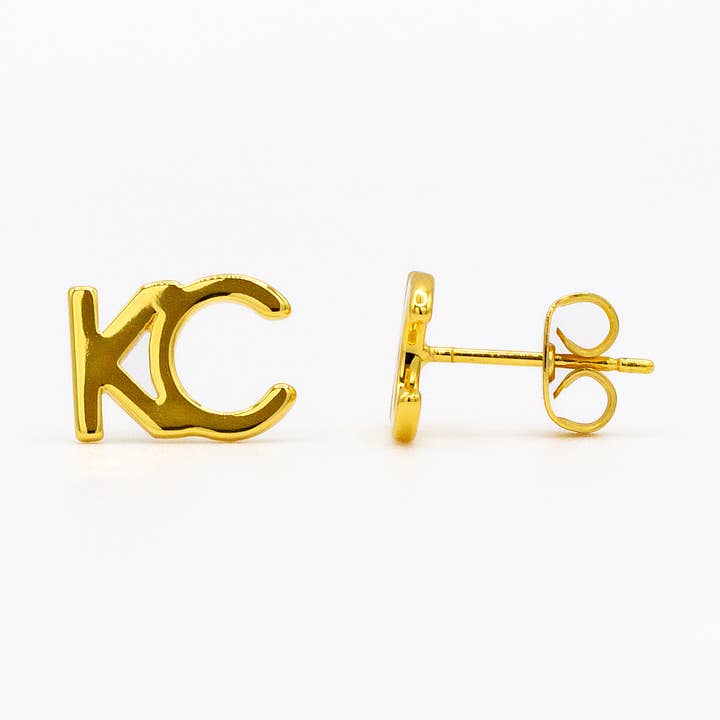 KC Stud Earrings Gold for wholesale by Hart & Lux