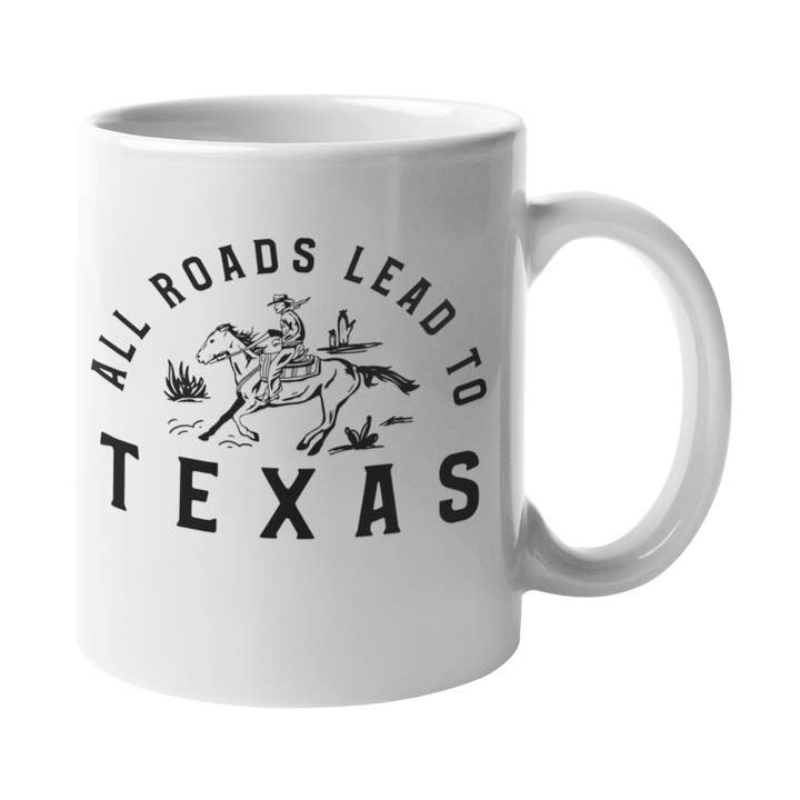 All Roads Lead To Texas Mug for wholesale by Made in Texas Co.