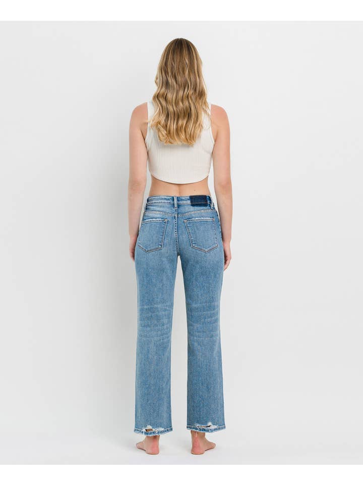 JOYSOME HIGH RISE DISTRESSED SLIM WIDE JEANS T6238 for wholesale on Faire10