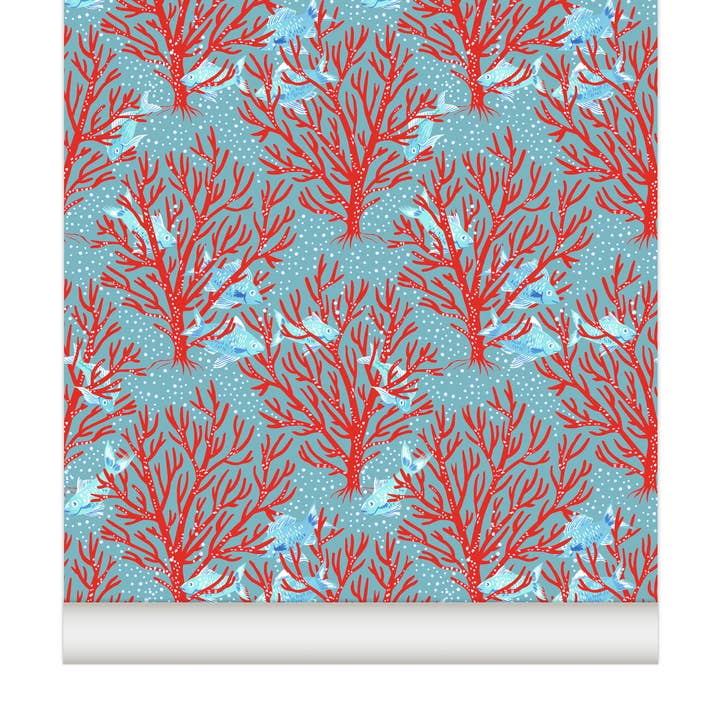 RÉCIF wallpaper in the color Brume for wholesale by Little Cabari