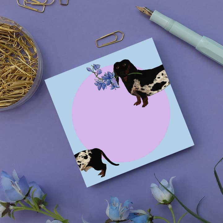Notepad 10x10 cm Dachshund for wholesale by Wonder Of Today
