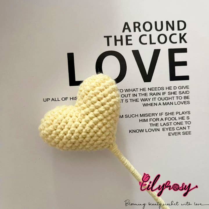 Lilyrosy(Duty free) - Vente Fleurs artificielles - Cœur au crochet Lilyrosy, cadeaux faits à la main11