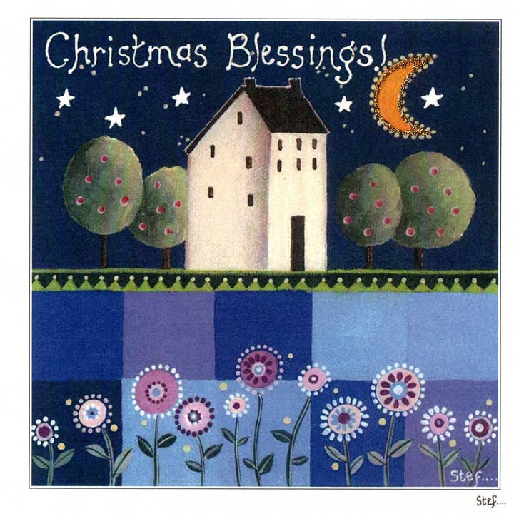 Christmas House Night Time for wholesale by Cheshire card company