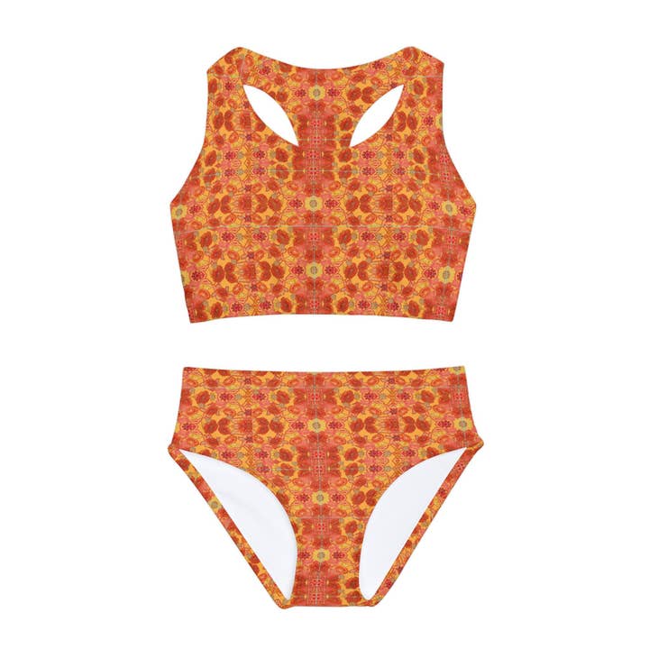 Marigold Lotus tweedelig zwempak voor meisjes voor wholesale door Get Primped