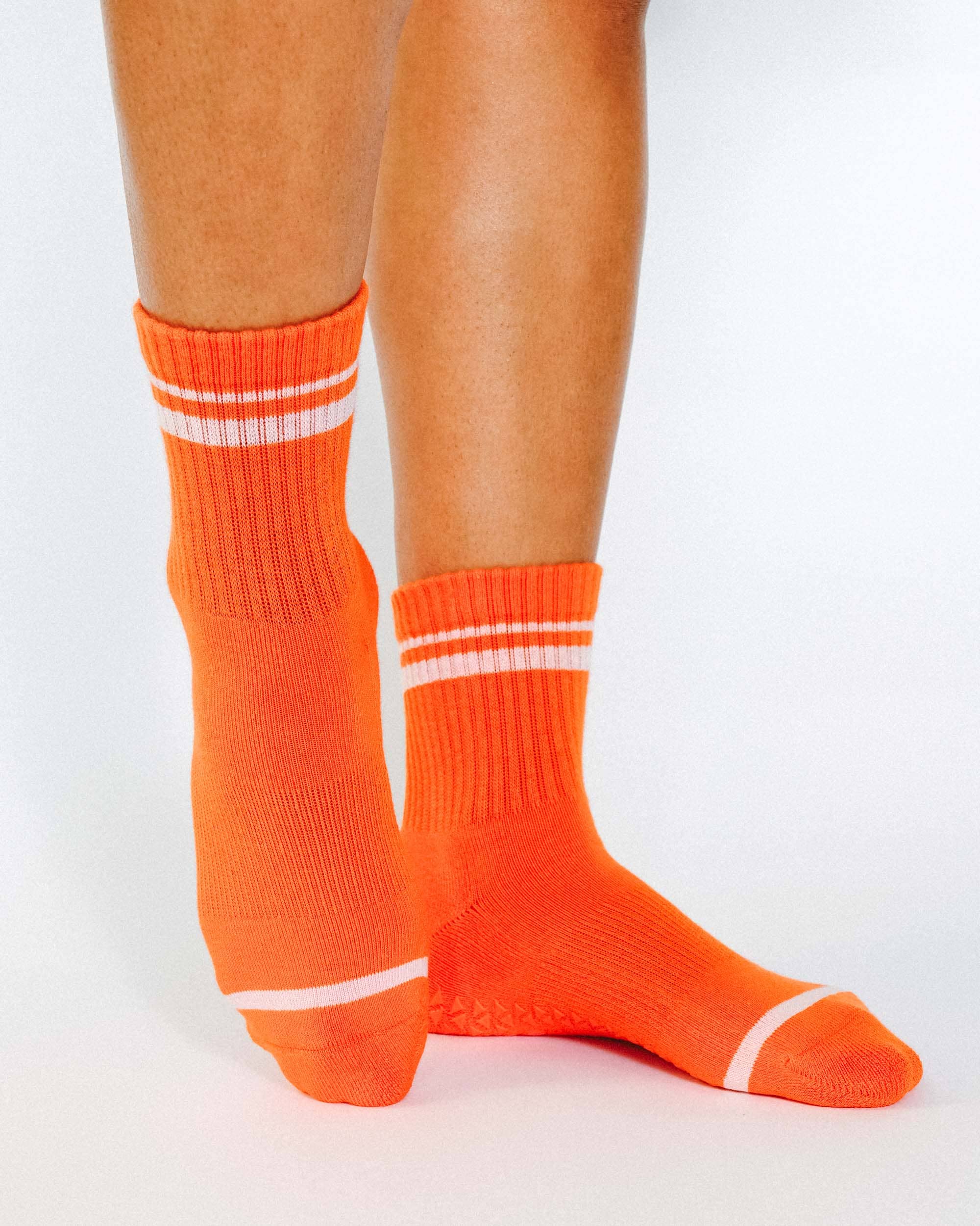 Striped Crew Grip Socks  Non-Slip Yoga & Pilates - Cheeky Winx
