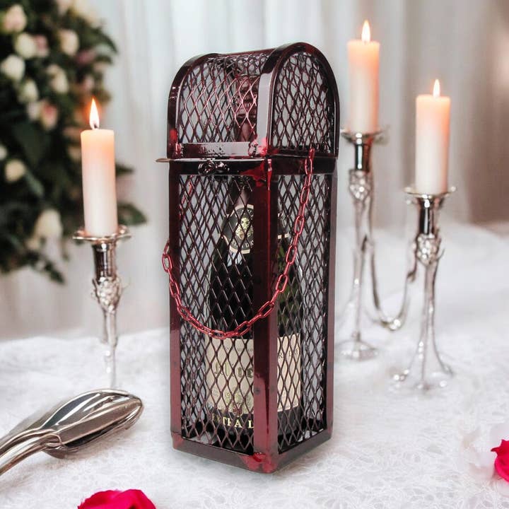 Vakantiegeschenk Mesh Wine Dome Merlot met enkele fles voor wholesale door Wilco Home