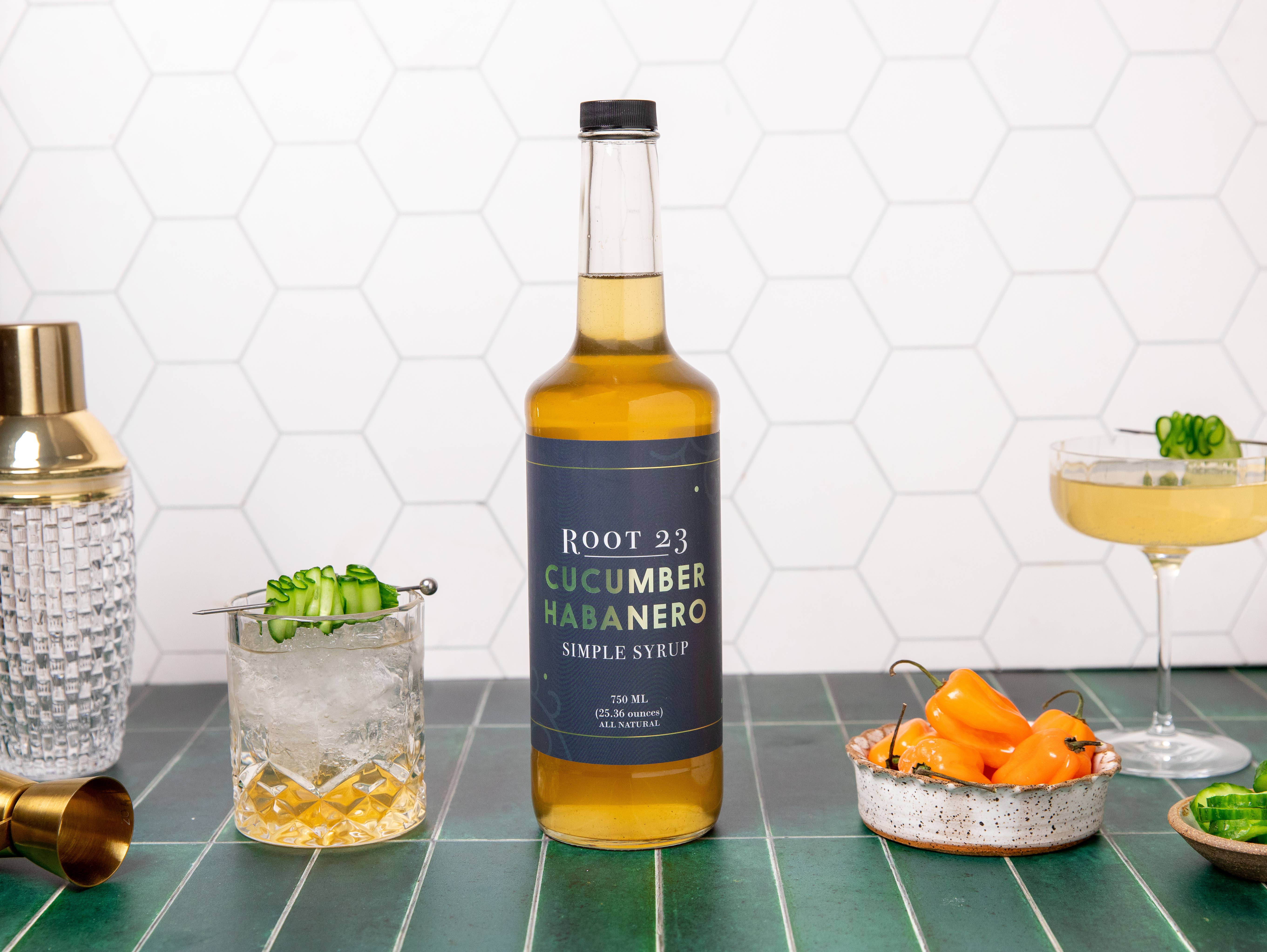 ROOT 23 - Wholesale Cocktail Mix/Syrup - Cucumber Habanero Simple Syrup5