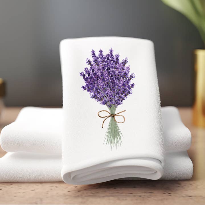 Fernville Creations - Wholesale Hand Towel - Lavender Towels for Kitchen, Bath, and Guest Use