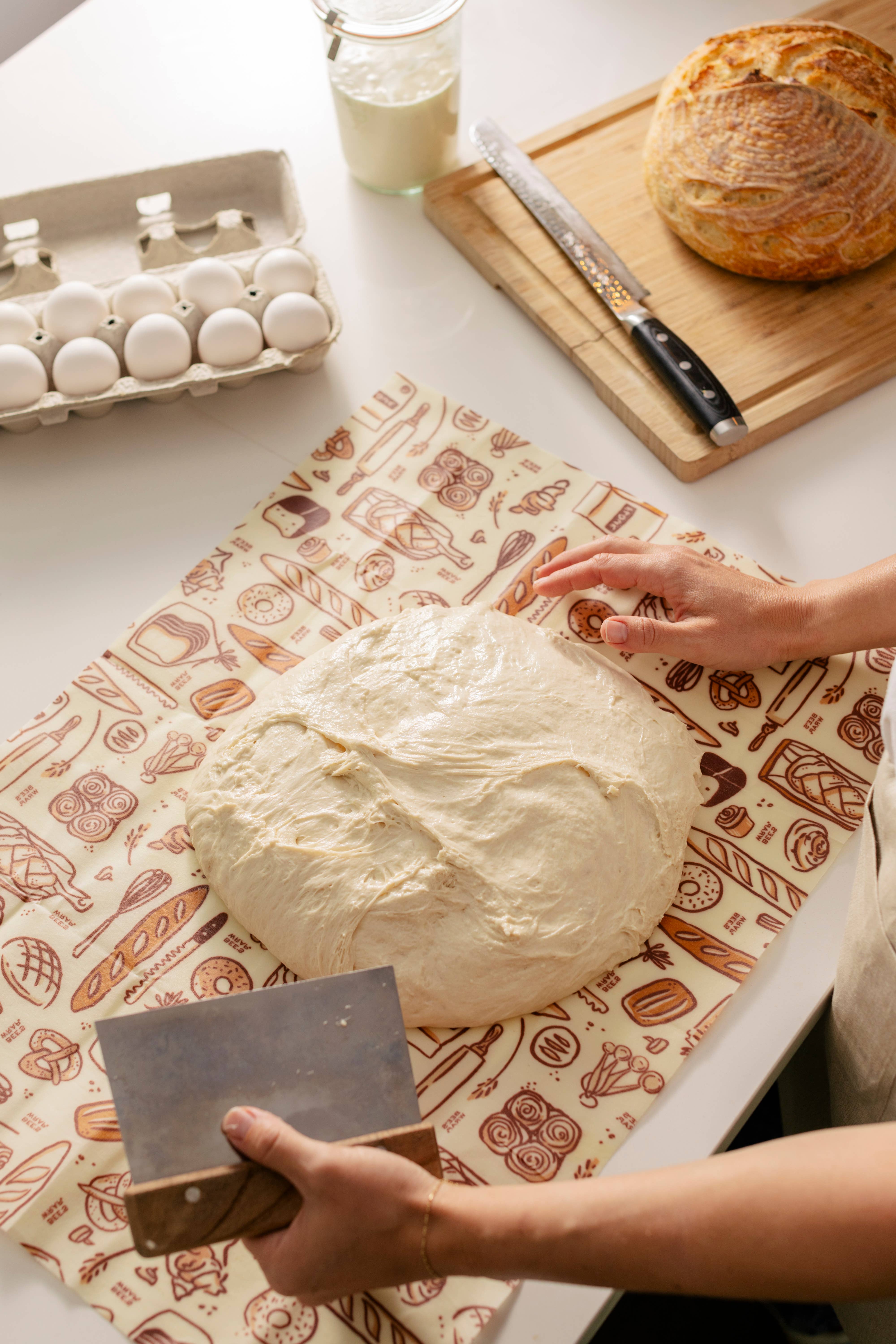 Bee's Wrap - Wholesale Food Storage Wrap/Bag - New! Bakery Lane - Bread Wrap, Seasonal Print6