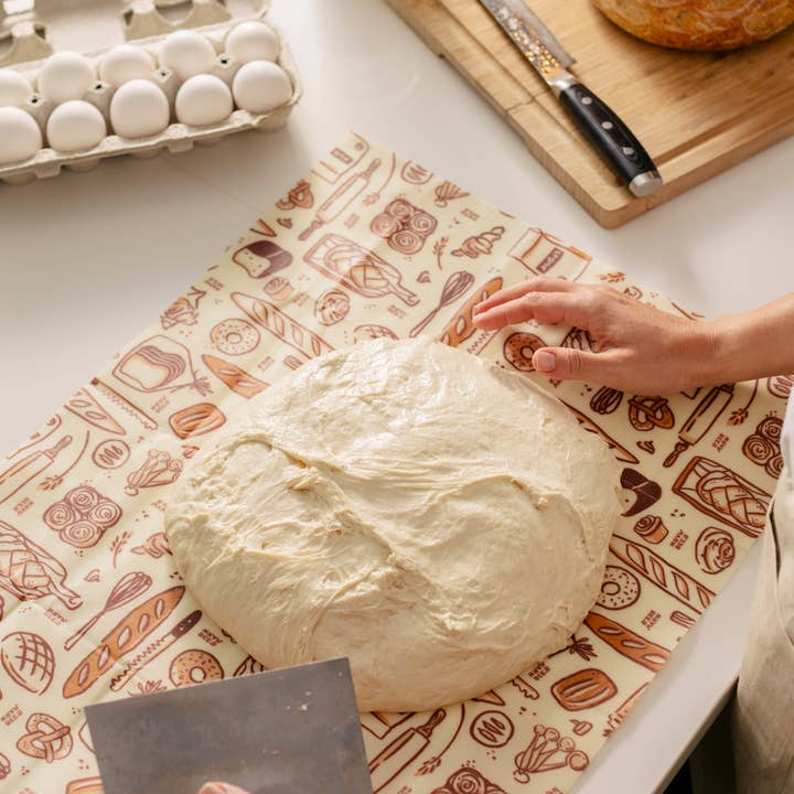 Bee's Wrap - Wholesale Food Storage Wrap/Bag - New! Bakery Lane - Bread Wrap, Seasonal Print6