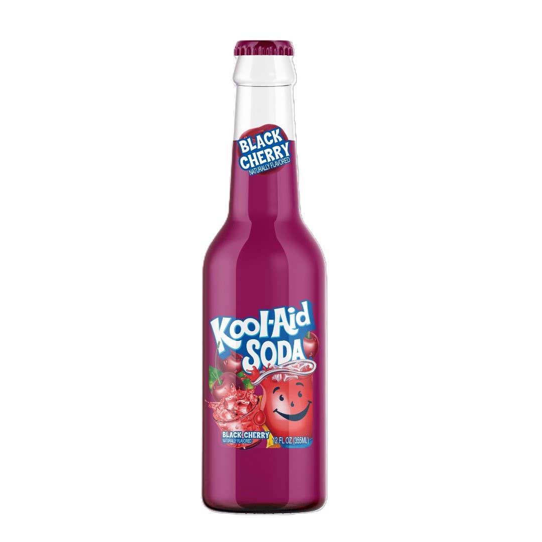 Grandpa Joe's Candy Shop - Wholesale Soda/Carbonated Drink - Kool-Aid Soda, Black Cherry 12 fl oz, 12ct Glass1