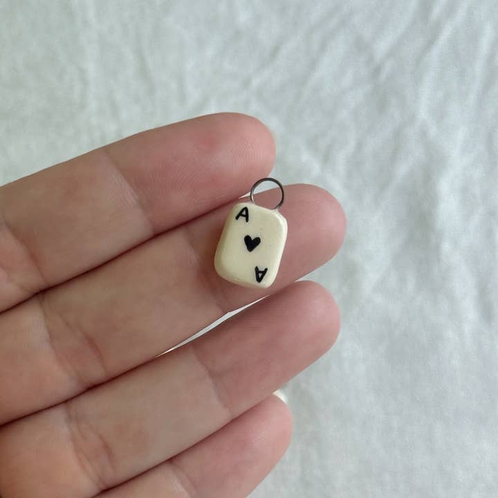Terra Clay Co. – wholesale Individual charm/pendant – Even Tinier Playing Card Ceramic Charm2