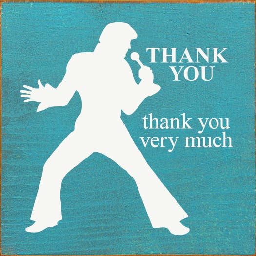 SAWDUST CITY – Engroshandel Skilt – Tak skal du have. Mange tak. (Elvis silhuet) Træskilt5