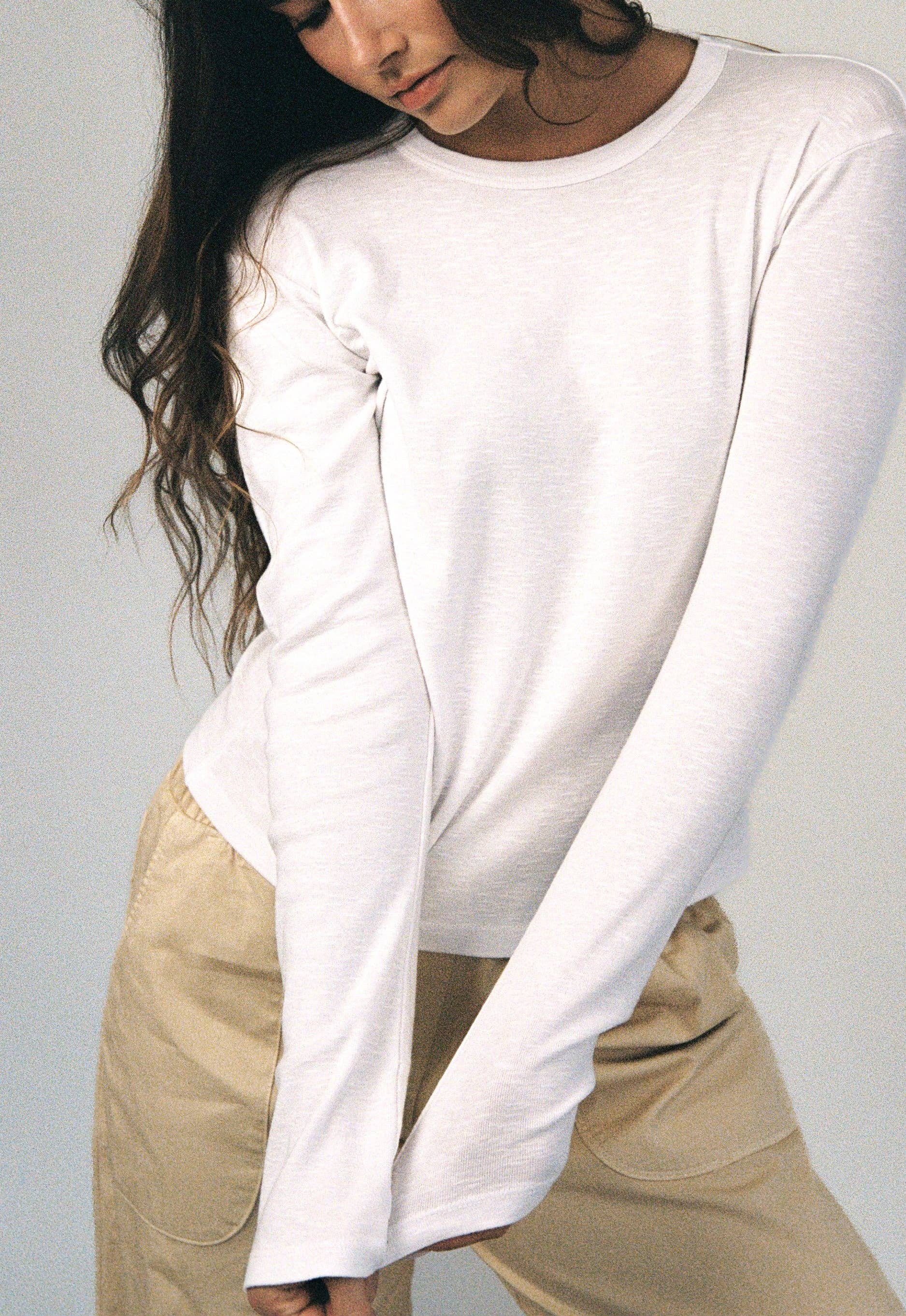 LA RELAXED - Venta al por mayor Camiseta - Mujer - Camiseta vintage de manga larga estilo slub1