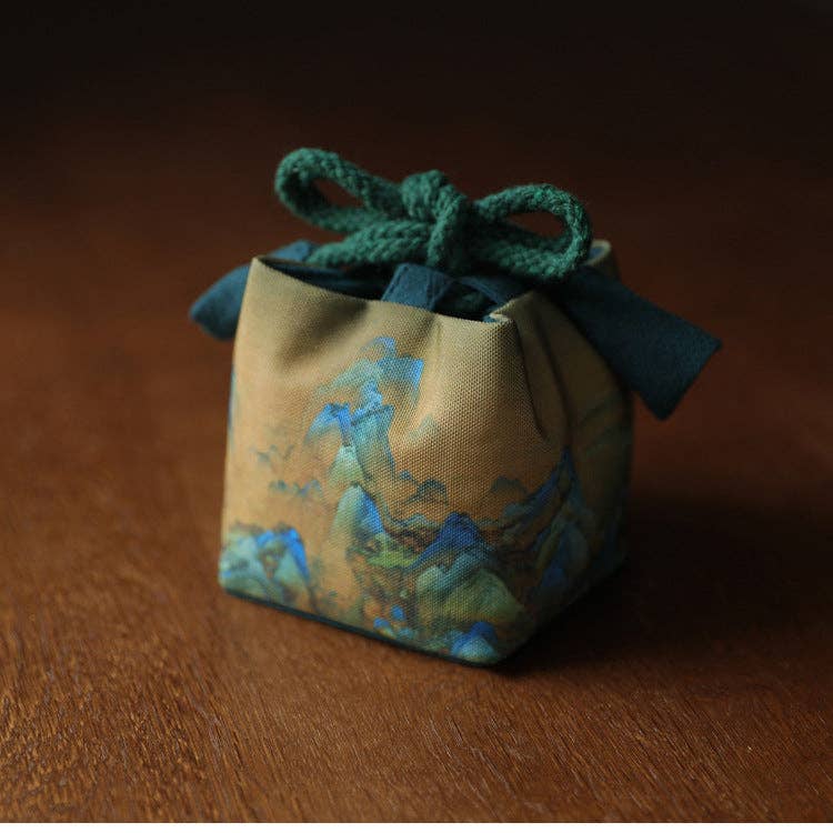 Gohobi （We cover U.S. import duties） - Wholesale Storage Bag - Gohobi Birds Mountains Rivers Teaware Storage Travel Bag Shifuku14