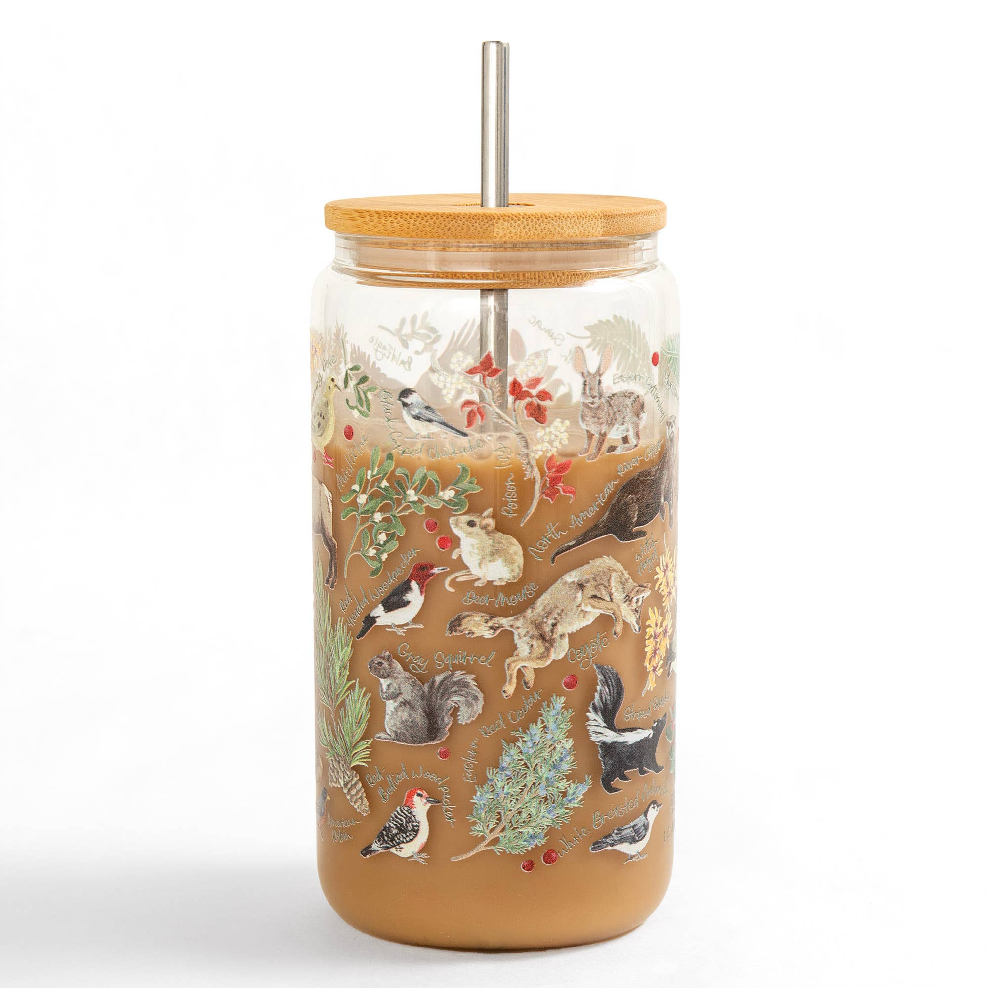 Wholesale Winter Flora & Fauna Glass Can for your store Faire