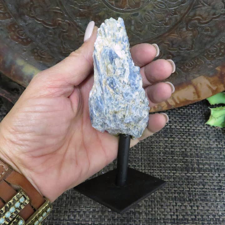 Rock Paradise - Wholesale Spiritual Stone/Crystal - Blue Kyanite Crystal on Metal Stand