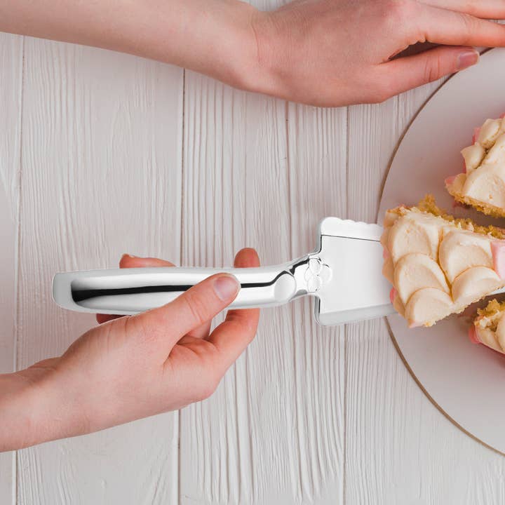 Smarty had a Party - Wholesale Disposable Servingware - Shiny Silver Disposable Plastic Cake Cutters/Lifters - 5 pcs7