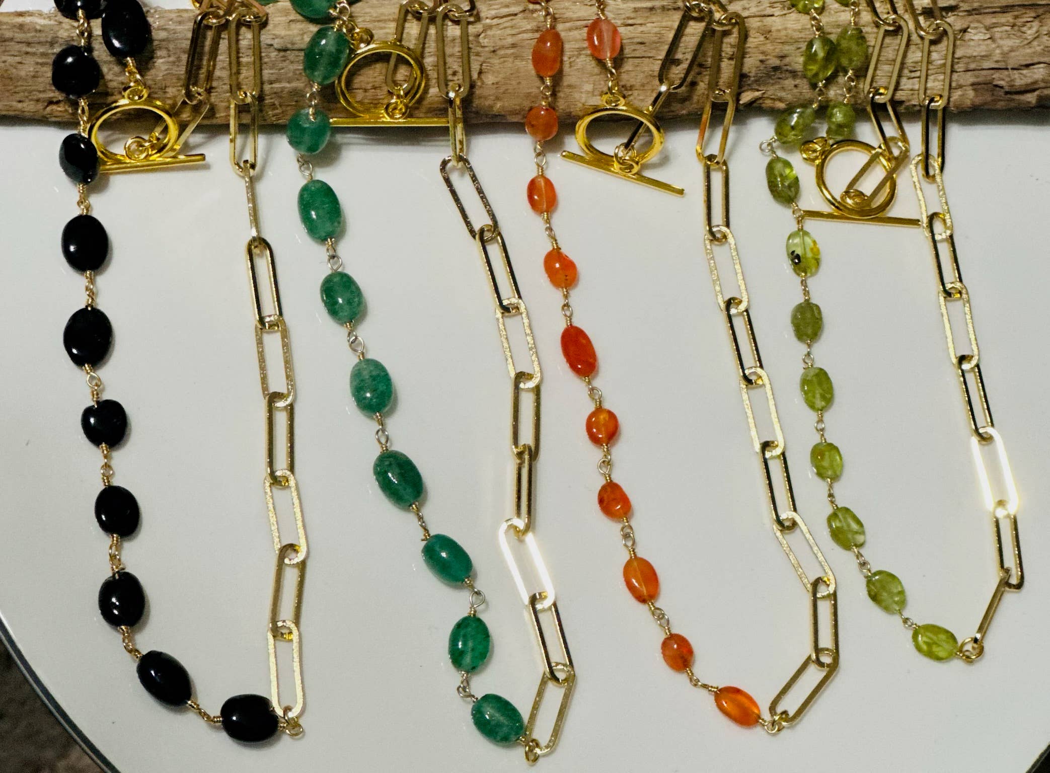 Santore Jewelry Company - Wholesale Pendant/Charm Necklace - Gemma: Gemstone + Chain Toggle Necklace1