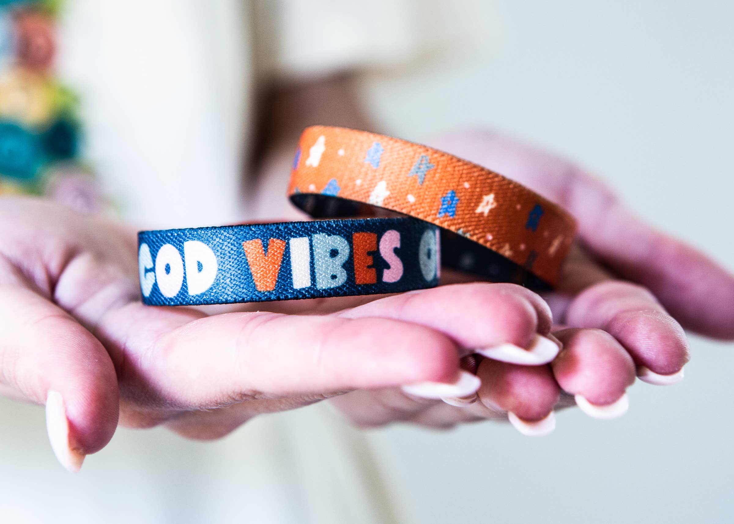 Kingfolk Co - Wholesale Woven/Braided Bracelet - God Vibes Only Stretchy Bracelet1