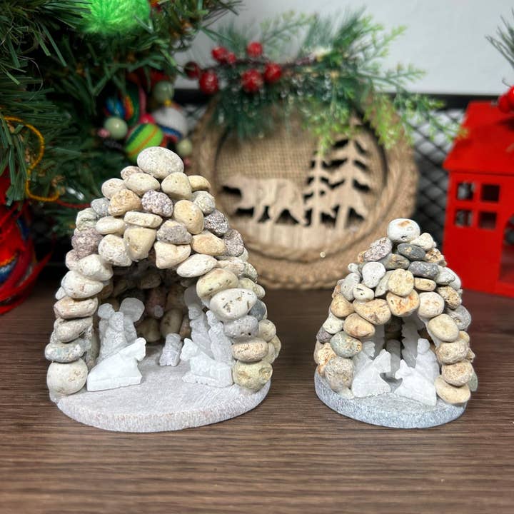 Grotto Nativity (2pcs), Nativity Scene in Stones, Seasonal for wholesale by Zoe Artcrafts Corp.