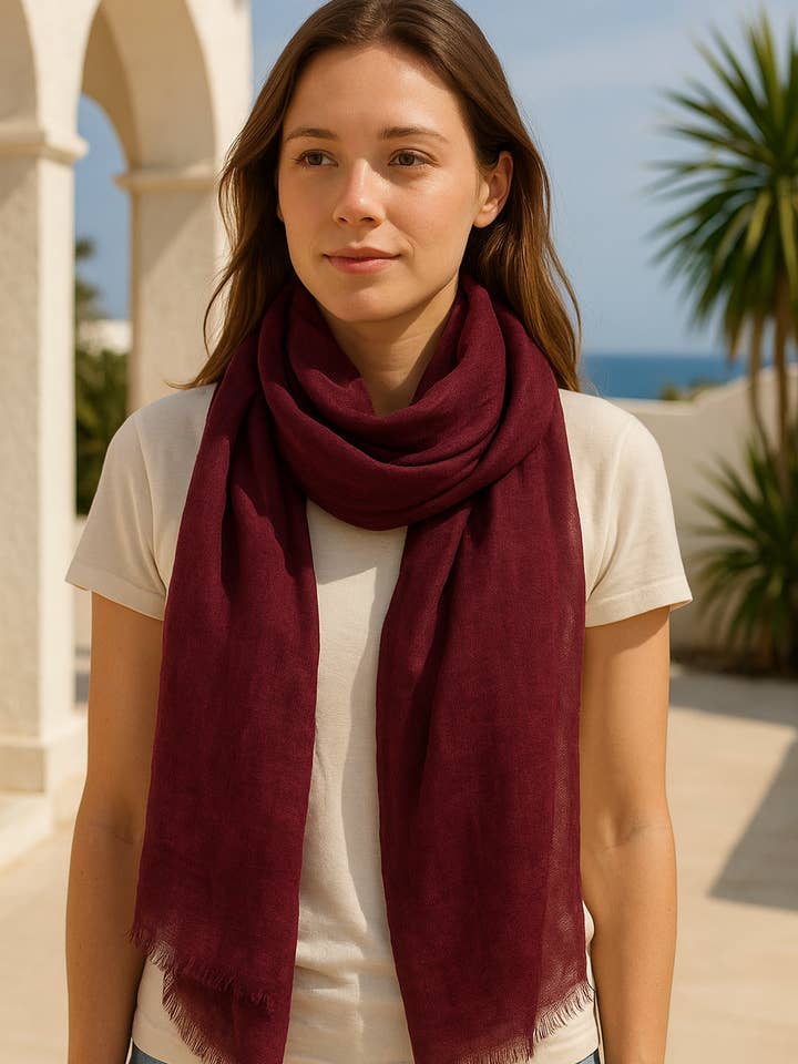 DLUX Zara Pure Linen Scarf, Wide range of Colours (70x180cm) for wholesale by DLUX Scarves