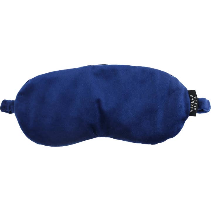 Mascherina per occhi pesata in velluto blu navy WS per la vendita all'ingrosso da parte di Wicked Sista Accessories