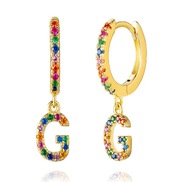 Långa örhängen/zirkoniumoxid - bokstaven g för wholesale av Buganto