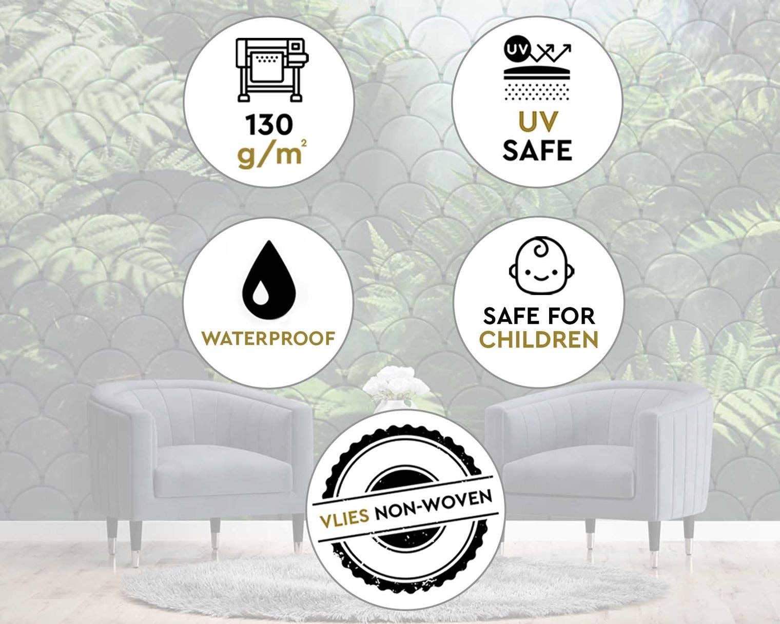 Motivartdesign – wholesale Tapetrulle – Foto tapet, ormbunke blad4