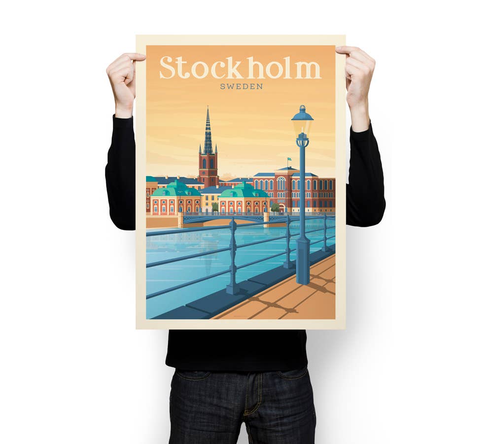 Olahoop Travel Posters - Wholesale Poster - Stockholm Sweden - Scandinavia travel poster2