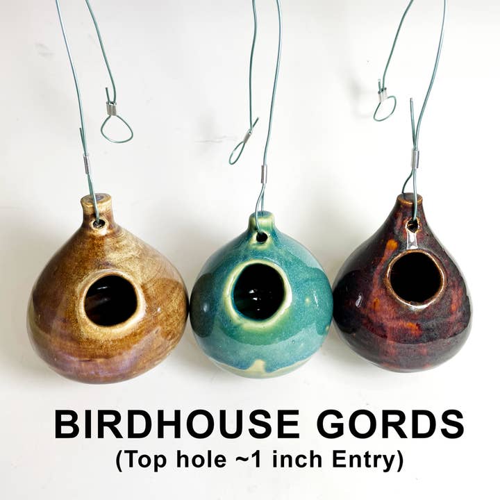 Piccoli Zucche per Casette per Uccelli - Aperture Superiori da 1 a 1-1/4 pollici per la vendita all'ingrosso da parte di Cedarleaf Ceramics