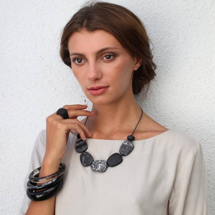 Mykonos Resin Necklace for wholesale by Polka Luka