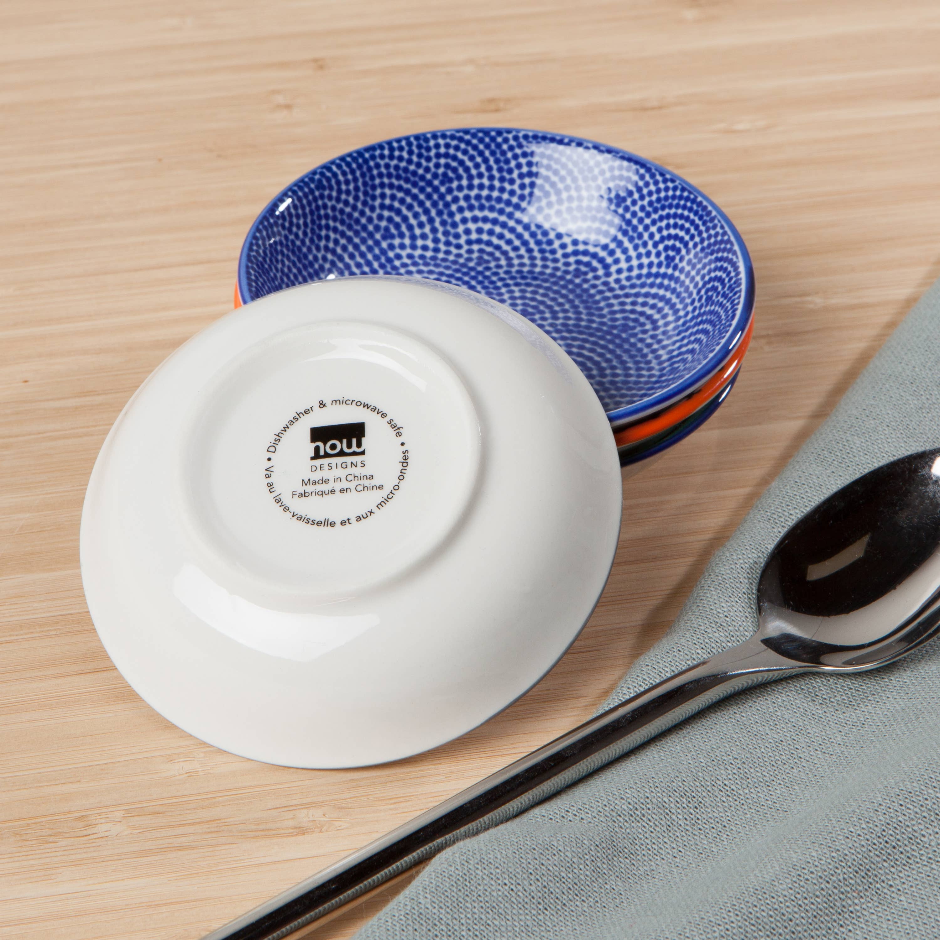 Now Designs by Danica - Wholesale Condiment/Dip Bowl - Blue Waves Porcelain Dip Bowl2