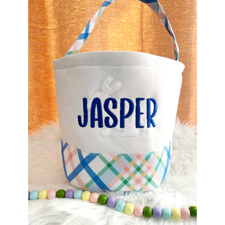 Blue Plaid Easter Baskets for wholesale by Seraph Custom Creations