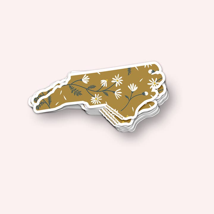 North Carolina Wildflower Vinyl Sticker for wholesale by Lucky Dog Design Co.