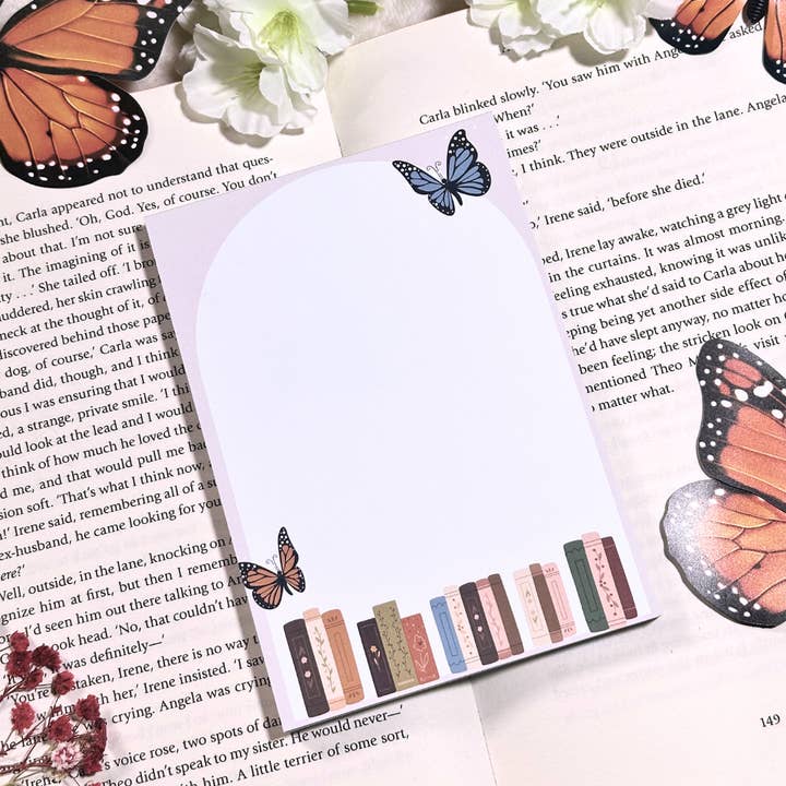 Neutral Bookish A6 Blank Notepad for wholesale by Books and Beyond