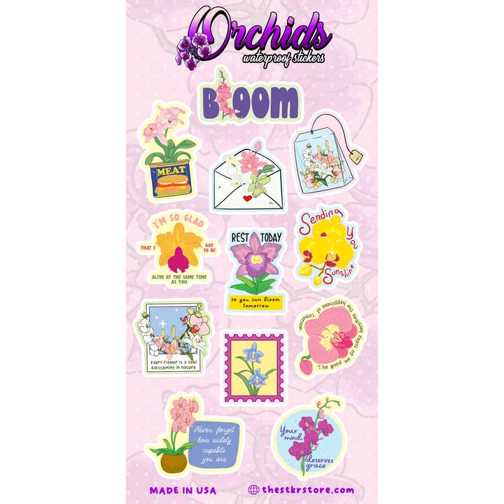Girls Printing House - Wholesale Sticker - Orchids Sticker Sheets